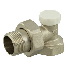 Клапан запорный угловой СТМ 3/4 ВР(г) х 3/4 НР(ш) для радиатора (CARAVL34)