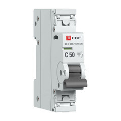 Автоматический выключатель модульный EKF PROxima ВА 47-63N 1P 50А тип C 6 кА 230 В (M636150C) - фото 2
