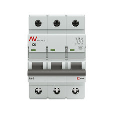 Автоматический выключатель модульный EKF Averes AV-6 3Р 6А тип C 10 кА 400 В (mcb6-3-06C-av)