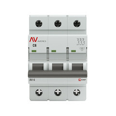 Автоматический выключатель модульный EKF Averes AV-6 3Р 6А тип C 10 кА 400 В (mcb6-3-06C-av) - фото 1