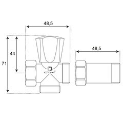 Вентиль латунный СТМ 3/4 НР(ш) х 3/4 НР(ш) х 3/4 ВР(г) для подключения бытовой техники хром (CV3N0034) - фото 4