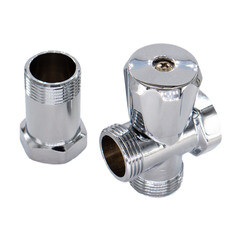 Вентиль латунный СТМ 3/4 НР(ш) х 3/4 НР(ш) х 3/4 ВР(г) для подключения бытовой техники хром (CV3N0034) - фото 1