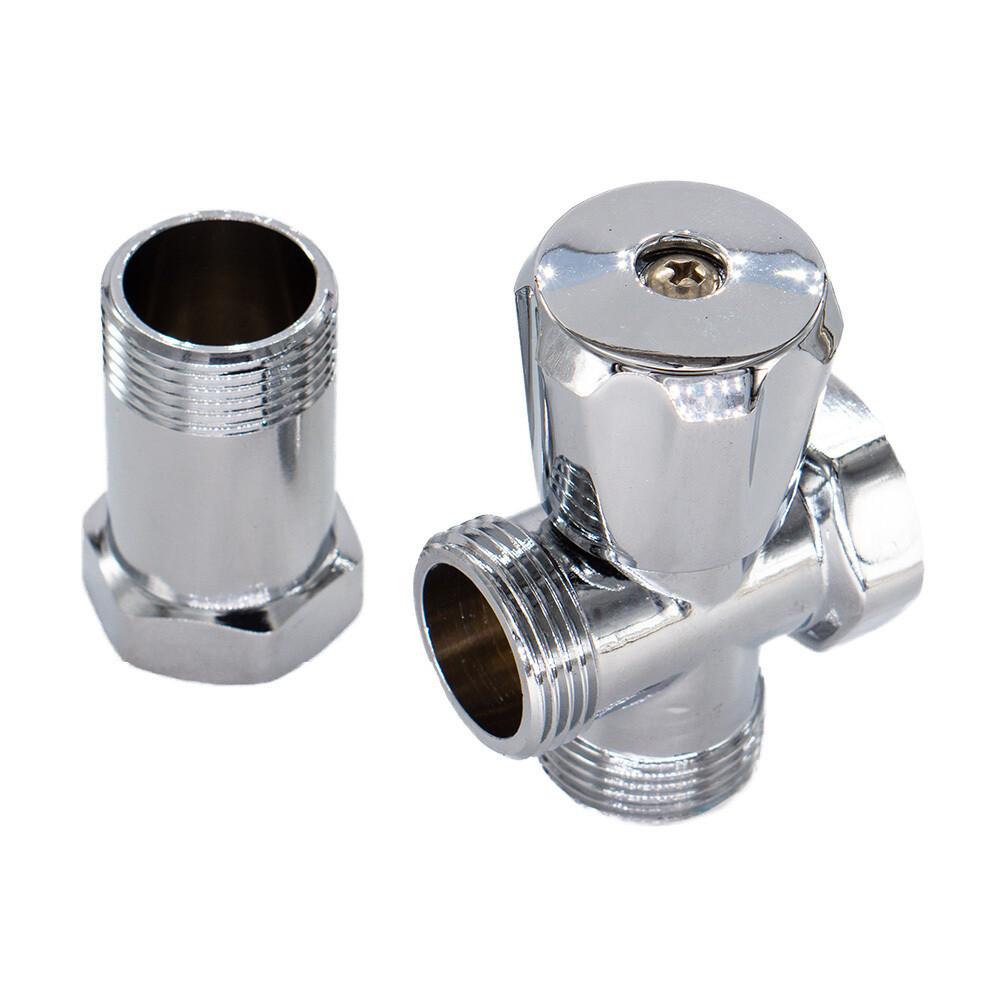 Изображение товара Латунный вентиль СТМ 3/4 для подключения бытовой техники хромированный