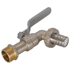 Кран шаровой латунный СТМ Стандарт 3/4 НР(ш) ручка со штуцером угловой (CWBH0034) - фото 3