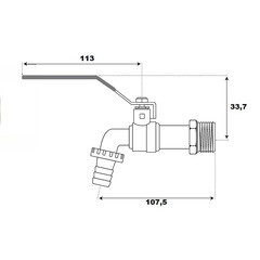 Кран шаровой латунный СТМ Стандарт 3/4 НР(ш) ручка со штуцером угловой (CWBH0034) - фото 4