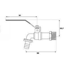 Кран шаровой латунный СТМ Стандарт 1/2 НР(ш) ручка со штуцером угловой (CWBH0012) - фото 3