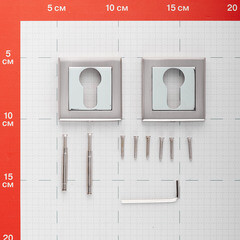 Ключевина Corsa Deco квадратная розетка матовый никель/хром (990324) - фото 2