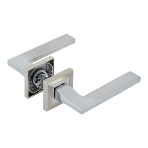 Ручка дверная Corsa Deco Aster квадратная розетка матовый никель/хром (990327)