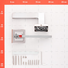 Ручка дверная Corsa Deco Aster квадратная розетка матовый никель/хром (990327) - фото 3