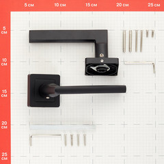 Ручка дверная Punto Pluton квадратная розетка черная - фото 3