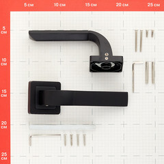 Ручка дверная Punto Orion квадратная розетка черная - фото 2