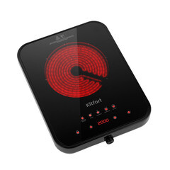 Плита инфракрасная Kitfort КТ-141 1 конфорка черная - фото 1