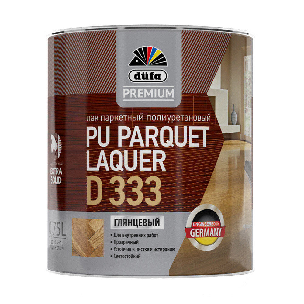 Изображение товара Полиуретановый глянцевый лак для пола и мебели Dufa Parquet Laquer D333 0,75 л