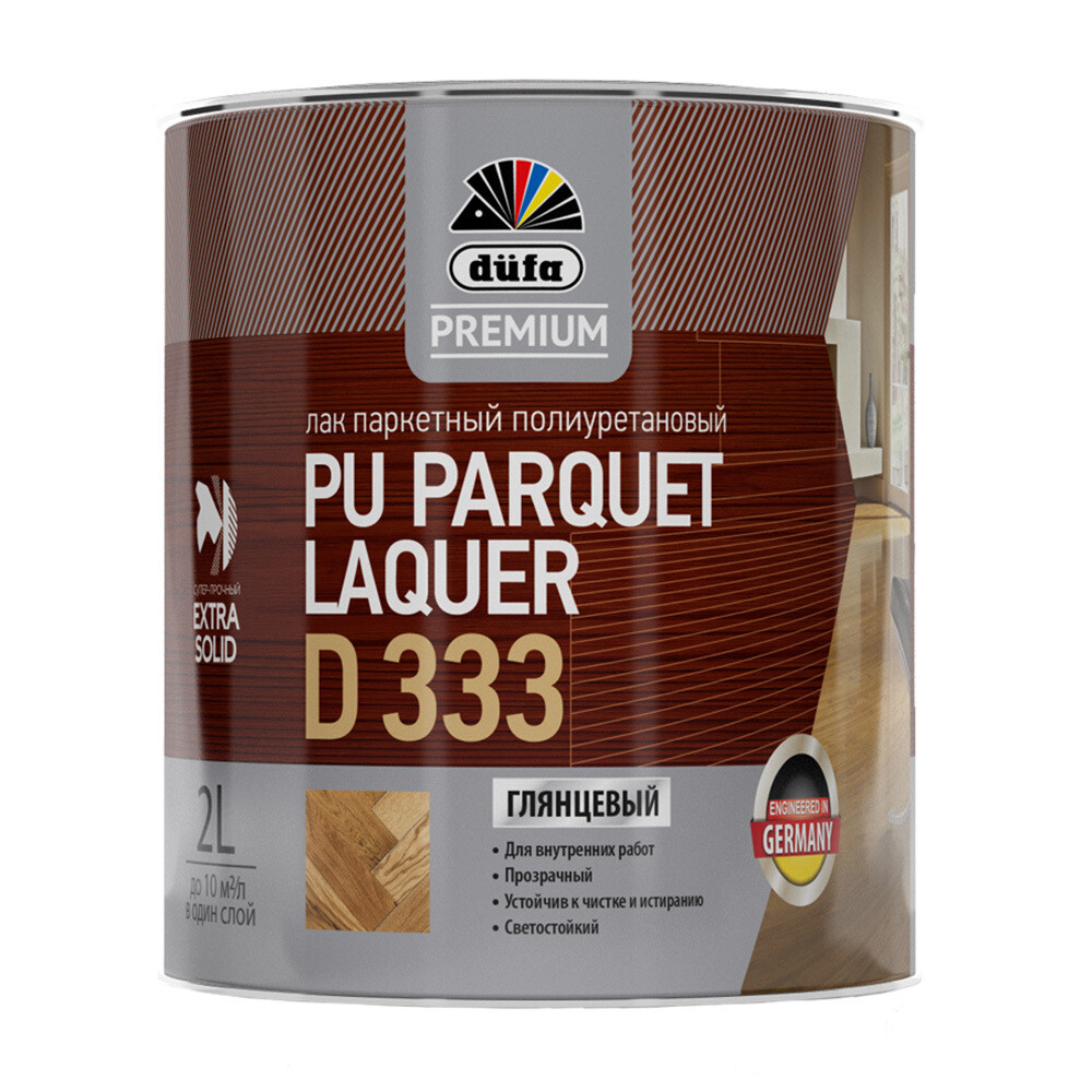 Изображение товара Лак полиуретановый Dufa Parquet Laquer D333 глянцевый бесцветный 2 л