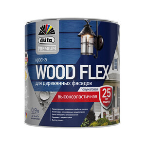 Краска фасадная по дереву Dufa Woodflex акриловая база 1 белая 0,9 л ...