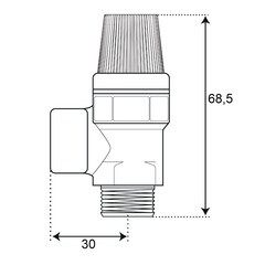 Клапан предохранительный СТМ Термо 1/2 ВР(г) х 1/2 НР(ш) 3 бар для систем отопления 120 °С KVs 0,5 (CRVP3M12) - фото 3