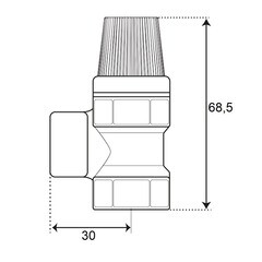 Клапан предохранительный СТМ Термо 1/2 ВР(г) х 1/2 ВР(г) 3 бар для систем отопления 120 °С KVs 0,5 (CRVP3F12) - фото 2