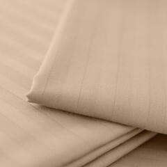 Комплект постельного белья Евро страйп-сатин Verossa Stripe бежевый с простыней 220х240 см - фото 2