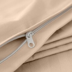 Комплект постельного белья Евро страйп-сатин Verossa Stripe бежевый с простыней 220х240 см - фото 4