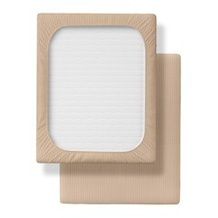 Простыня на резинке 160х200х30 см страйп-сатин бежевая Verossa Stripe - фото 3