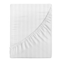 Изображение товара Простыня на резинке 200х200х25 см страйп-сатин белая Verossa Stripe