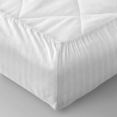 Простыня на резинке 200х200х25 см страйп-сатин белая Verossa Stripe - фото 2