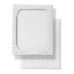 Простыня на резинке 200х200х25 см страйп-сатин белая Verossa Stripe - фото 4