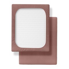 Простыня на резинке 180х200х30 см страйп-сатин розовая Verossa Stripe - фото 3