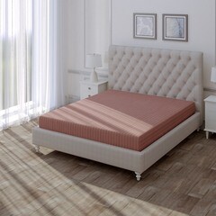 Простыня на резинке 180х200х30 см страйп-сатин розовая Verossa Stripe - фото 2