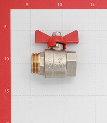 Кран шаровой латунный Valtec Base 1 ВР(г) х 1 НР(ш) бабочка прямой (VT.218.N.06) - фото 2