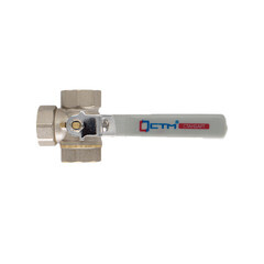 Кран шаровой латунный СТМ Стандарт 1/2 ВР(г) х 1/2 ВР(г) ручка трехходовой (CW3FT012) - фото 2