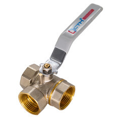 Изображение товара Кран шаровой латунный СТМ Стандарт 1/2 ВР(г) х 1/2 ВР(г) ручка трехходовой (CW3FT012)
