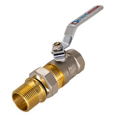 Кран шаровой латунный СТМ Стандарт 1 1/4 ВР(г) х 1 1/4 НР(ш) ручка с накидной гайкой прямой (CWAFM114) - фото 4