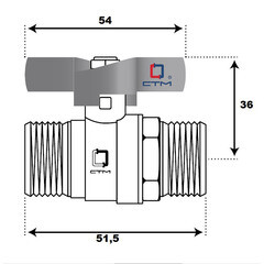 Кран шаровой латунный СТМ Стандарт 1/2 НР(ш) х 1/2 НР(ш) бабочка прямой (CWMMB012) - фото 3