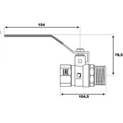 Кран шаровой латунный СТМ Стандарт 2 ВР(г) х 2 НР(ш) ручка прямой (CWFMH002) - фото 2