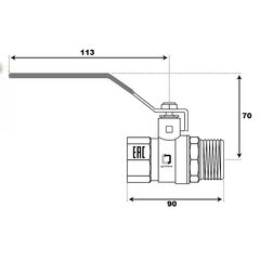 Кран шаровой латунный СТМ Стандарт 1 1/2 ВР(г) х 1 1/2 НР(ш) ручка прямой (CWFMH112) - фото 4