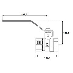 Кран шаровой латунный СТМ Стандарт 3 ВР(г) х 3 ВР(г) ручка прямой (CWFFH003) - фото 2