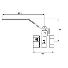 Кран шаровой латунный СТМ Стандарт 1 1/2 ВР(г) х 1 1/2 ВР(г) ручка прямой (CWFFH112) - фото 3