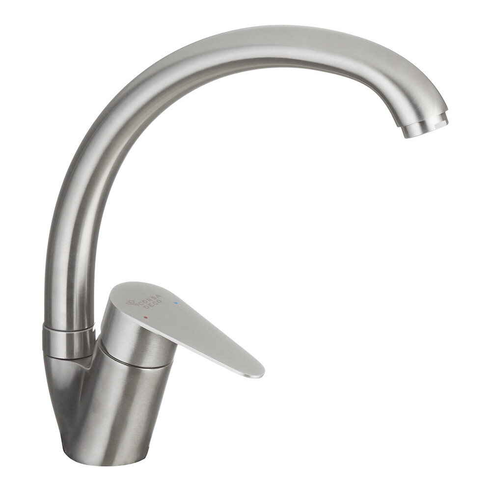 Изображение товара Смеситель для кухни Corsa Deco Swan из нержавеющей стали с высоким изливом