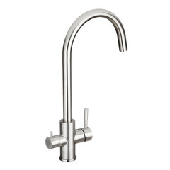 Смеситель для кухни Corsa Deco Pride нержавеющая сталь с высоким изливом с подключением к фильтру однорычажный (966379) - фото 2