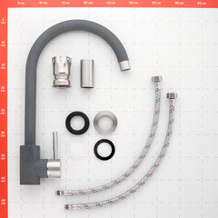 Смеситель для кухни Granula Standart графит с высоким изливом однорычажный (ST-4031, ГРАФИТ) - фото 2