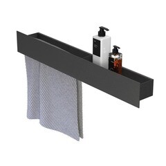 Полка для ванной Flow Skyline с полотенцедержателем 700х92х90 мм металл черная (Fl-sky-d70л-ч) - фото 4