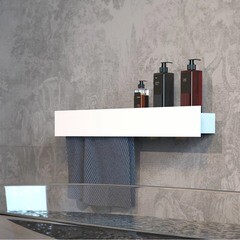 Полка для ванной Flow Skyline с полотенцедержателем 700х92х90 мм металл белая (Fl-sky-d70л-б) - фото 5