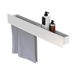 Полка для ванной Flow Skyline с полотенцедержателем 700х92х90 мм металл белая (Fl-sky-d70л-б) - фото 2