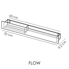 Полка для ванной Flow Skyline с полотенцедержателем 700х92х90 мм металл белая (Fl-sky-d70пр-б) - фото 4