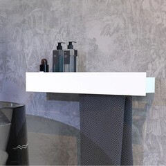 Полка для ванной Flow Skyline с полотенцедержателем 700х92х90 мм металл белая (Fl-sky-d70пр-б) - фото 2