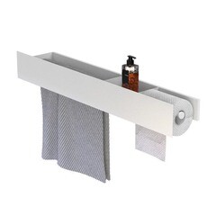 Полка для ванной Flow Skyline с полотенцедержателем 700х130х90 мм металл белая (Fl-sky-tr70пптб-б) - фото 3