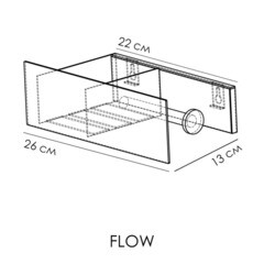 Держатель для туалетной бумаги Flow Skyline с полкой металл черный (Fl-sky-du26пр-ч) - фото 4