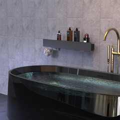 Полка для ванной Flow Skyline с крючками 700х92х90 мм металл черная (Fl-sky-pa70л-ч) - фото 4