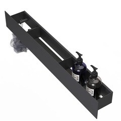 Полка для ванной Flow Skyline с крючками 700х92х90 мм металл черная (Fl-sky-pa70л-ч) - фото 2